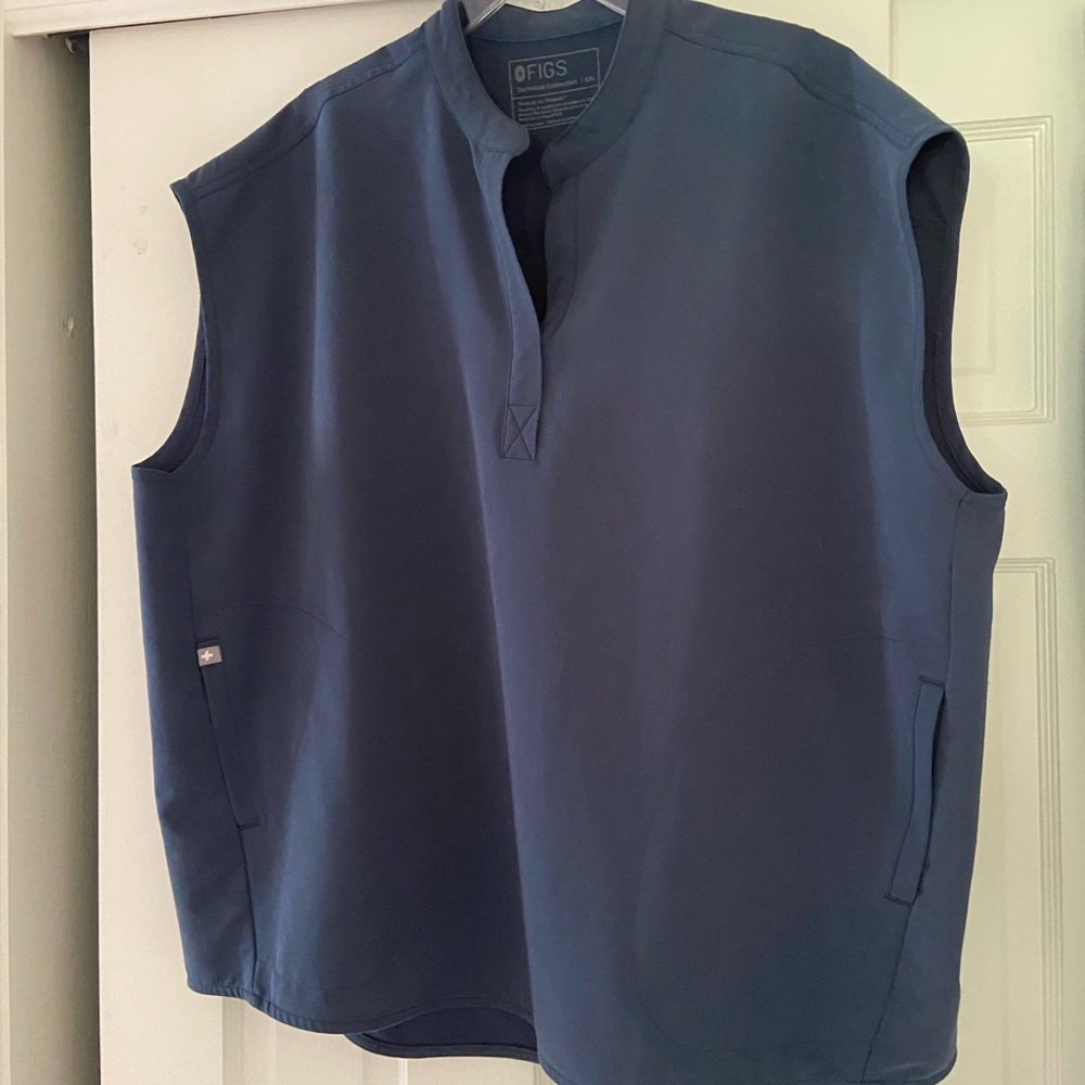 Figs Blue Vest Sleek Minimalist Designed